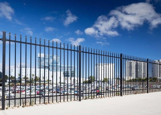 Spear Top Garrison Fencing Panels 1800mm X 2400mm Stain Black Powder