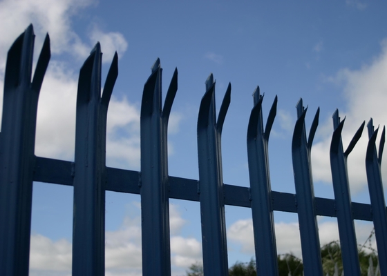 D Pale Or W Pale Green Powder Coating Steel Palisade Fencing 1.8m High