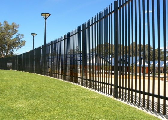 Spear Top Garrison Fencing Panels 1800mm X 2400mm Stain Black Powder