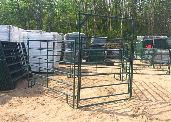 Green Coated Lightweight Horse Corral Panels 5" 3'' Tall By 7" Long Round Pipe