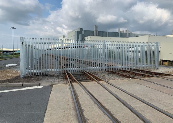 Hot Dip Galvanised Palisade Steel Fence W Profile Triple Pointed Top Security