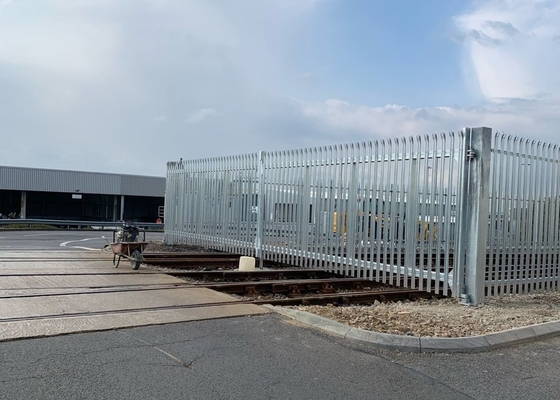 Hot Dip Galvanised Palisade Steel Fence W Profile Triple Pointed Top Security