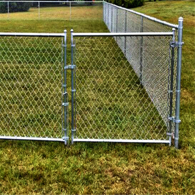 Heavy Gauge 6ft 1.5mm Steel Chain Link Fencing Residential Hot Dipped Galvanized With Gate